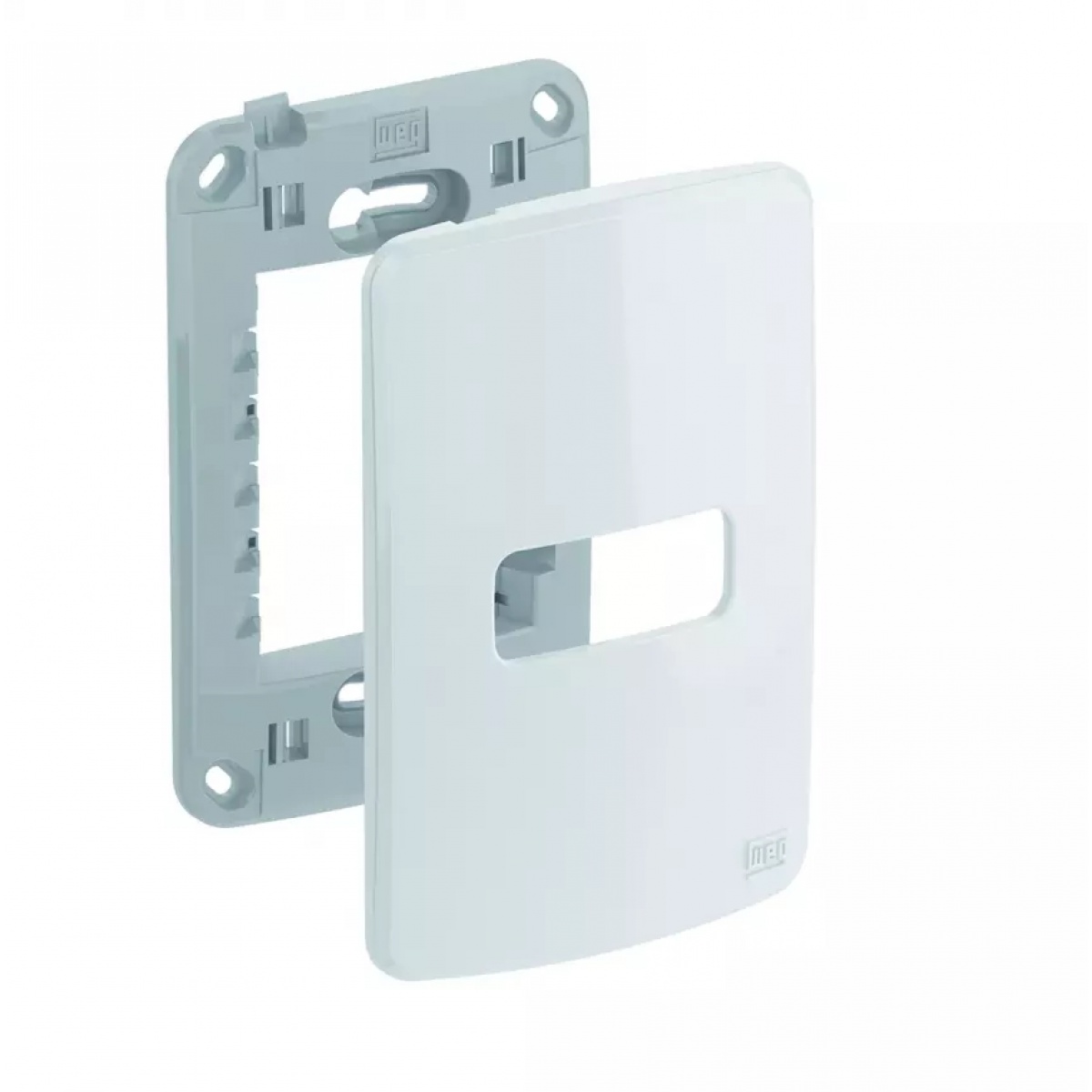 Weg Composé Placa para 1 módulos 4x2 Branca com bastidor